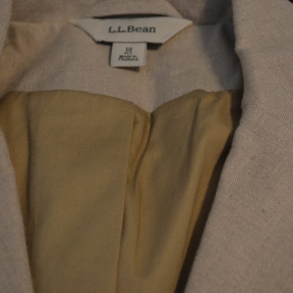 LL Bean Beige 100% Linen Jacket Sz 18 - Picture 14 of 16
